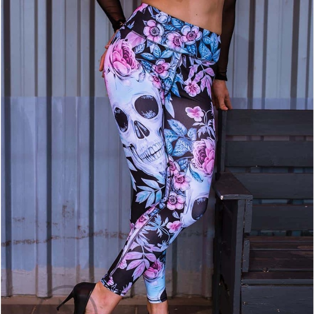 Flower & Skull Lotus Leggings